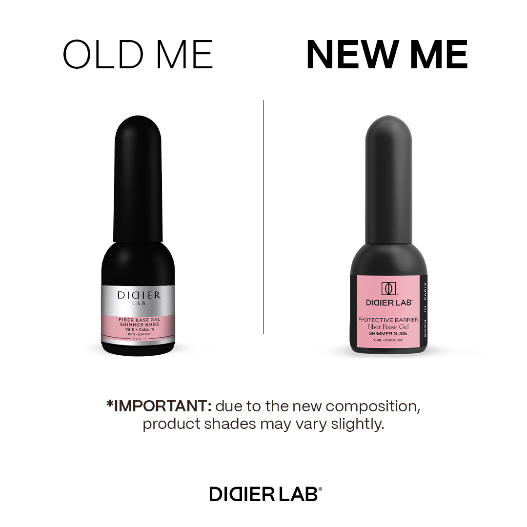 Fiber Base Coat, Didier Lab, Shimmer Nude, HEMA and TPO Free, 10 ml