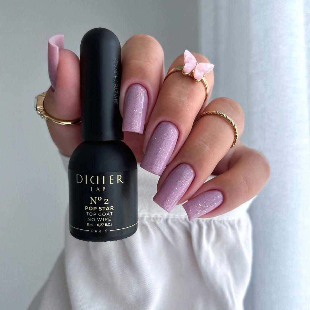Gel Polish Top Coat No Wipe, Didier Lab, Pop Star No. 2, HEMA and TPO free