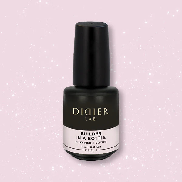 Builder Gel in a Bottle "Didier Lab" Milky Pink Glitter, 15ml