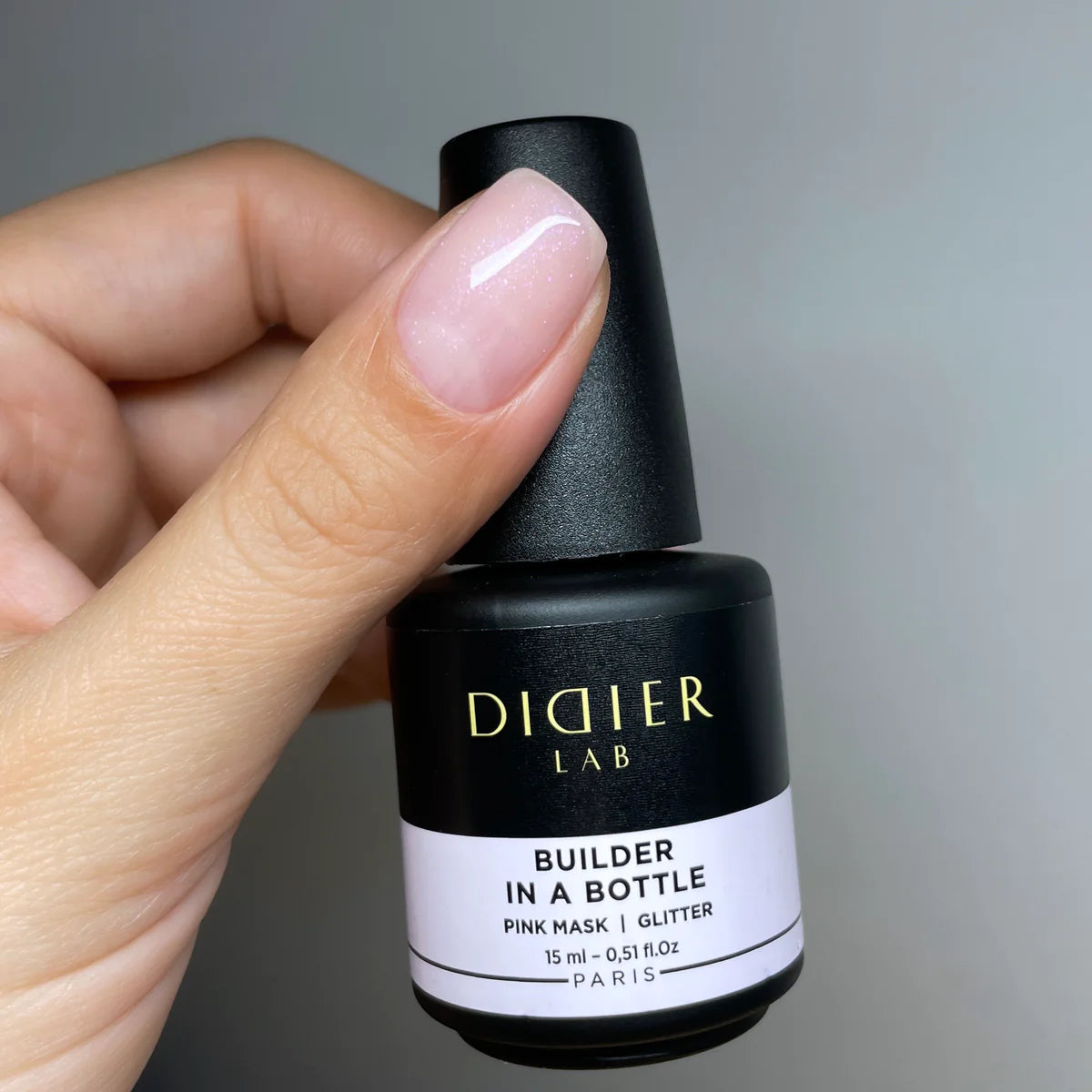 Builder Gel in a Bottle "Didier Lab" Pink Mask Glitter, 15ml