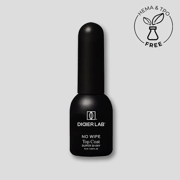 Top Coat No Wipe Super Shiny, Didier Lab, HEMA and TPO free, Clean Formula, 10 ml