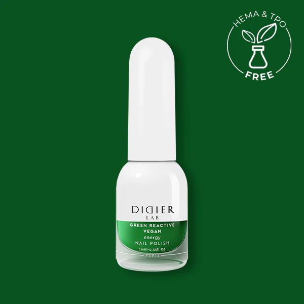 Green Reactive Vegan Nail Polish, Didier Lab, Energy, HEMA and TPO free, 10 ml