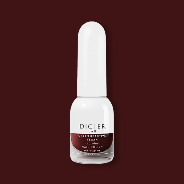 Green Reactive Vegan Nail Polish, Didier Lab, Red Wine, 10 ml