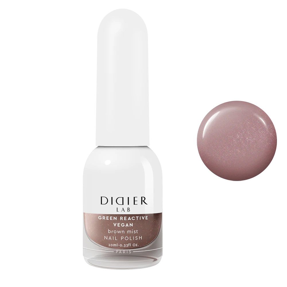Green Reactive Vegan Nail Polish, Didier Lab, Brown Mist, 10 ml