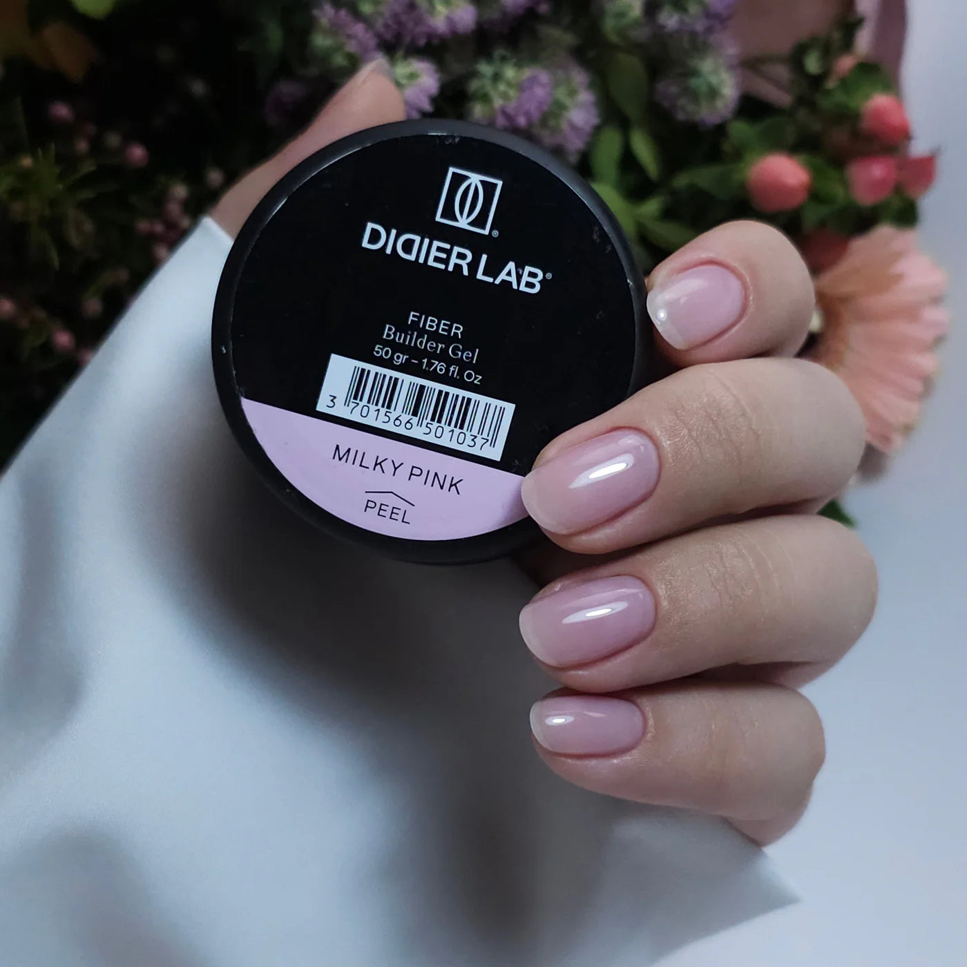 Fiber Builder Gel Didier Lab, Milky Pink, HEMA and TPO free, 50g