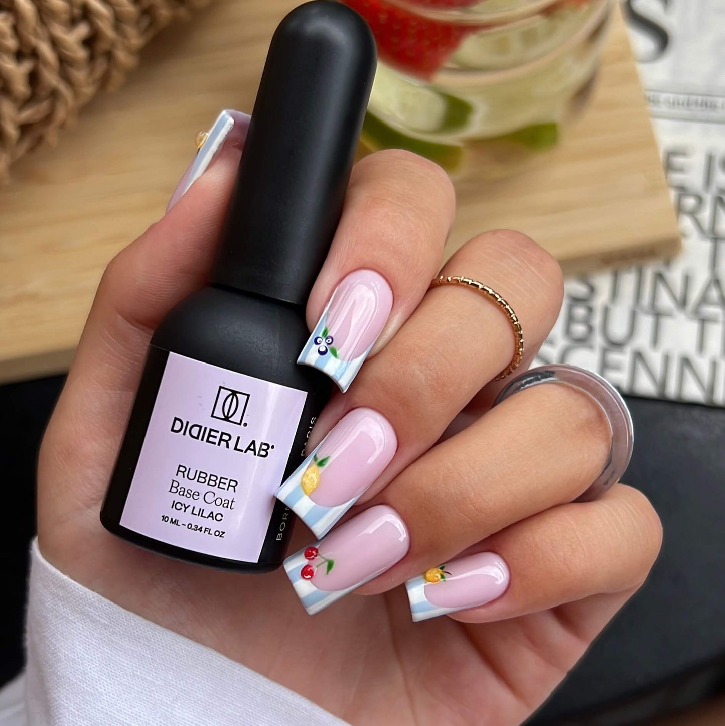 Gel Polish, Rubber Base Coat, Icy Lilac, HEMA and TPO Free, 10ml