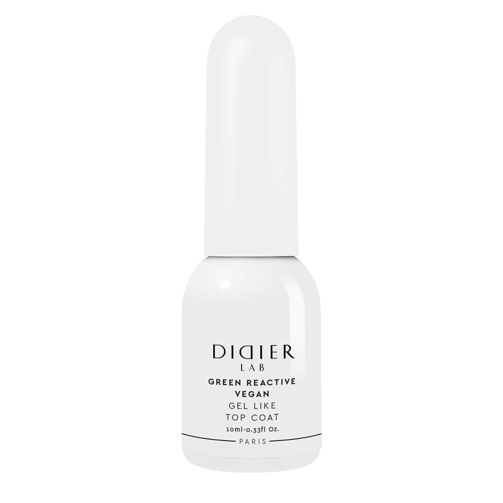 Green Reactive Vegan Gel Like Top Coat, Didier Lab, HEMA and TPO free, 10 ml