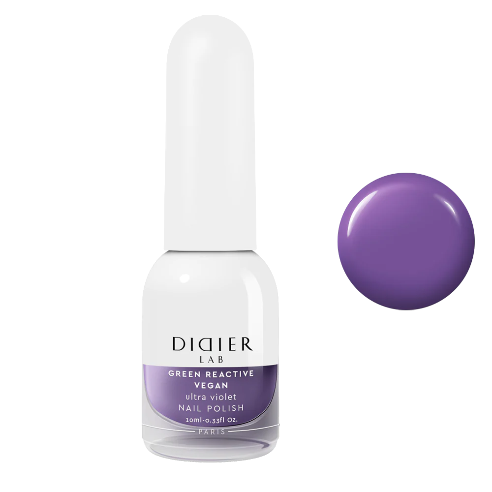 Green Reactive Vegan Nail Polish, Didier Lab, Ultra Violet, HEMA and TPO free, 10 ml