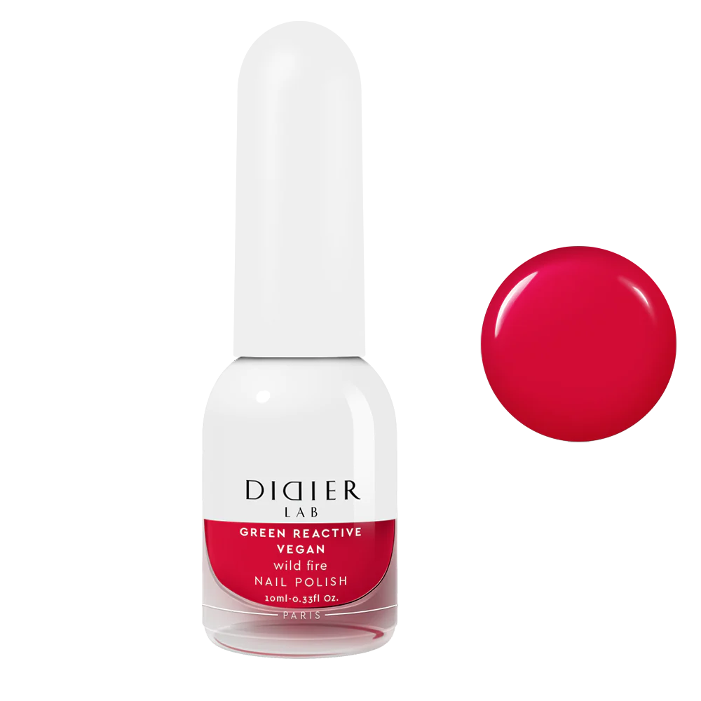 Green Reactive Vegan Nail Polish, Didier Lab, Wild Fire, 10 ml