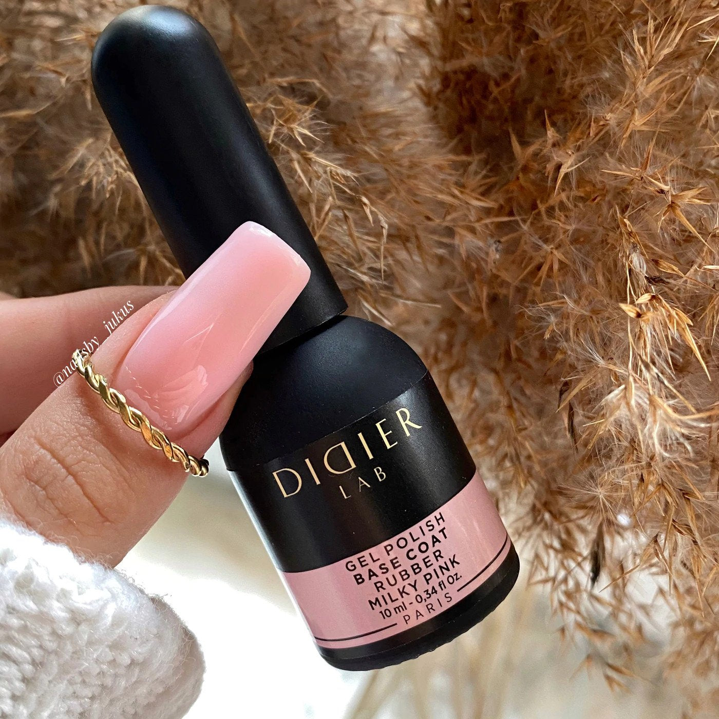 Gel Polish Rubber Base Coat, Didier Lab, Milky Pink, 10 ml