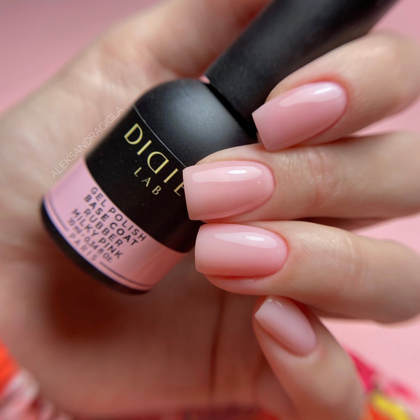 Gel Polish Rubber Base Coat, Didier Lab, Milky Pink, 10 ml