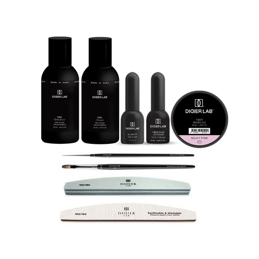 Fiber Builder Gel Set for Strong and Long Nails – Milky Pink, Didier Lab