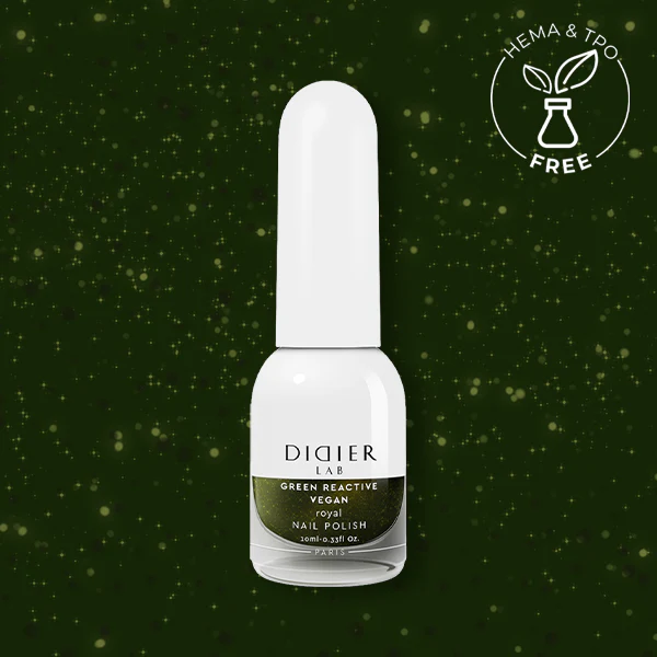 Green Reactive Vegan Nail Polish, Didier Lab, Royal, 10 ml