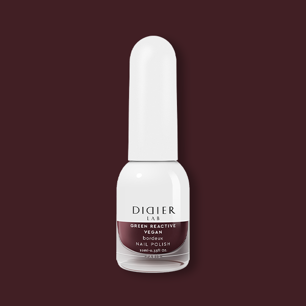 Green Reactive Vegan Nail Polish, Didier Lab, Bordeux, 10 ml