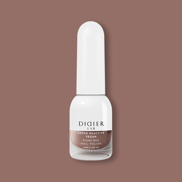 Green Reactive Vegan Nail Polish, Didier Lab, Brown Mist, 10 ml