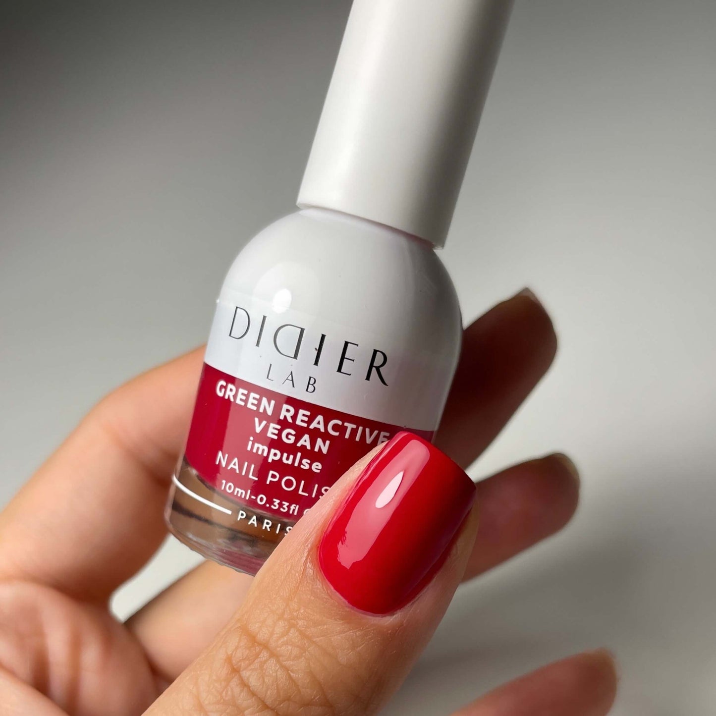 Green Reactive Vegan Nail Polish, Didier Lab, Impulse, HEMA and TPO free, 10 ml