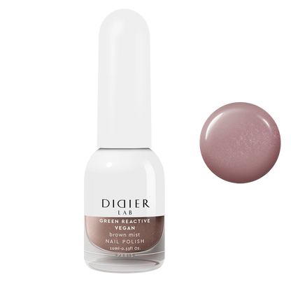 Green Reactive Vegan Nail Polish, Didier Lab, Brown Mist, 10 ml