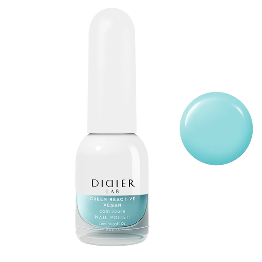 Green Reactive Vegan Nail Polish, Didier Lab, Coat Azure, HEMA and TPO free, 10 ml