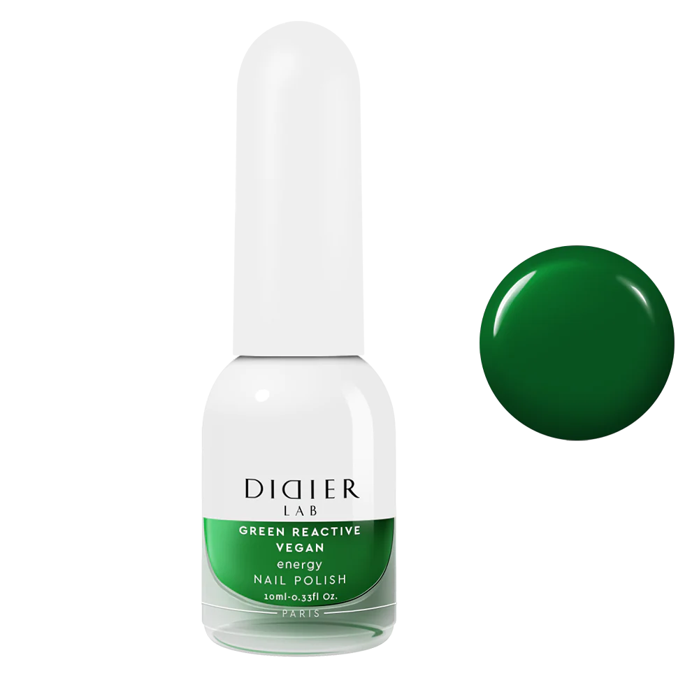Green Reactive Vegan Nail Polish, Didier Lab, Energy, HEMA and TPO free, 10 ml