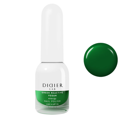 Green Reactive Vegan Nail Polish, Didier Lab, Energy, HEMA and TPO free, 10 ml