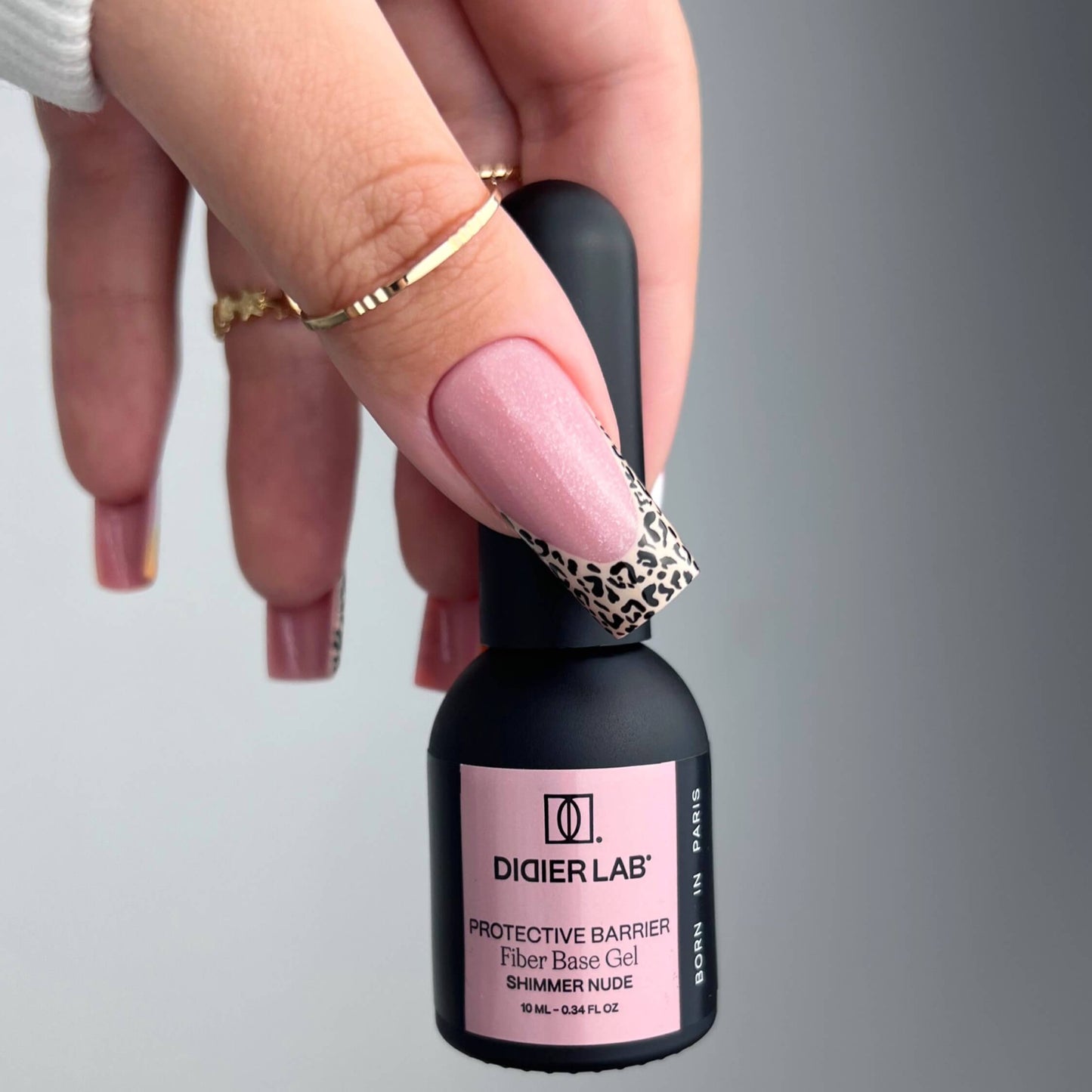 Fiber Base Coat, Didier Lab, Shimmer Nude, HEMA and TPO Free, 10 ml