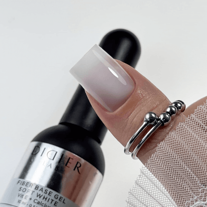 Fiber Base Coat, Didier Lab, Soft White, HEMA and TPO Free, 10 ml