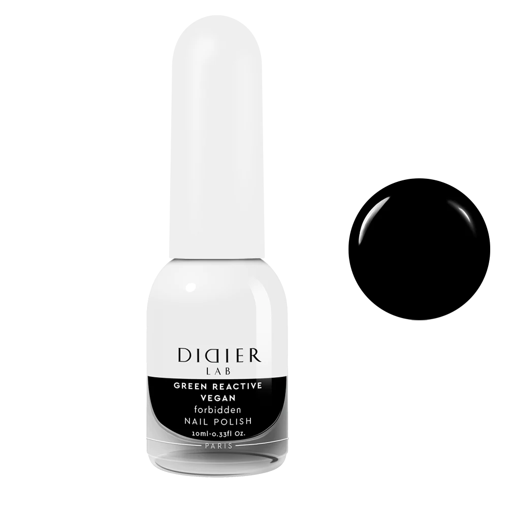 Green Reactive Vegan Nail Polish, Didier Lab, Forbidden, 10 ml