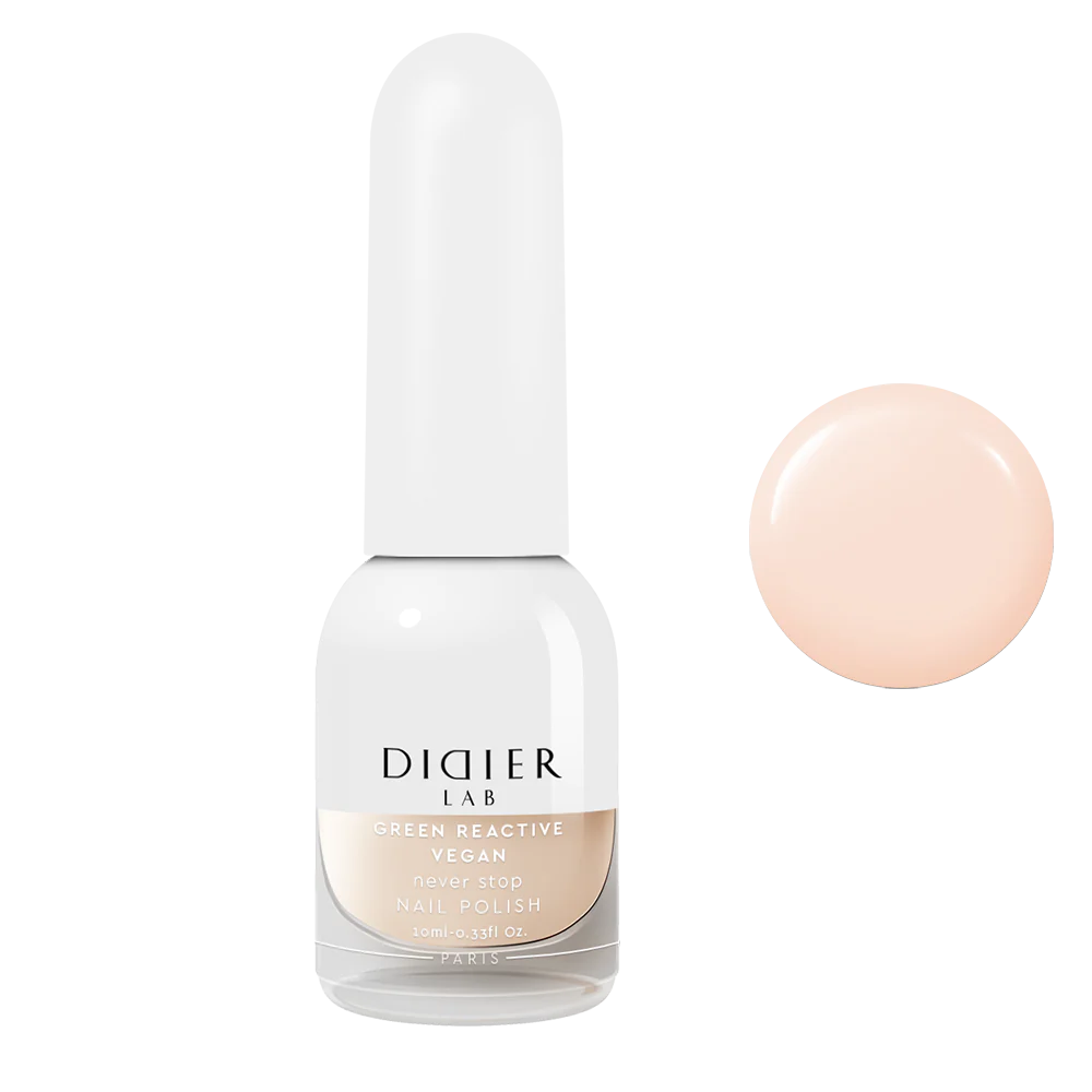 Green Reactive Vegan Nail Polish, Didier Lab, Never Stop, HEMA and TPO free, 10 ml