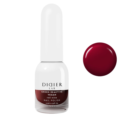Green Reactive Vegan Nail Polish, Didier Lab, Red Wine, 10 ml