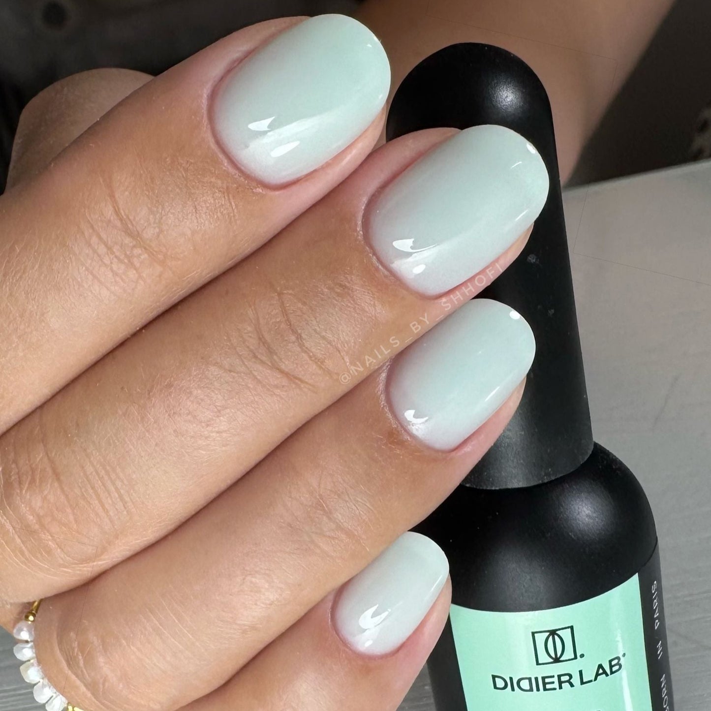 Gel Polish, Rubber Base Coat, Soft Mint, HEMA and TPO Free, 10ml