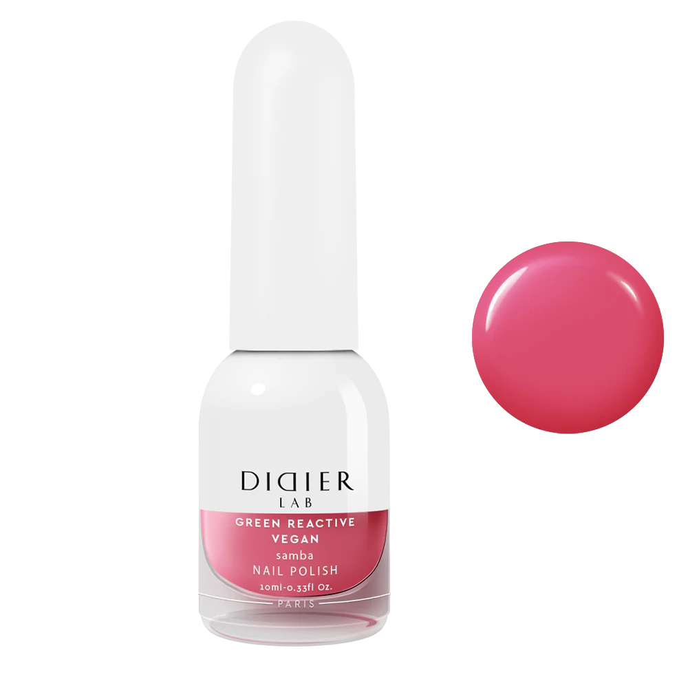 Green Reactive Vegan Nail Polish, Didier Lab, Samba, 10 ml