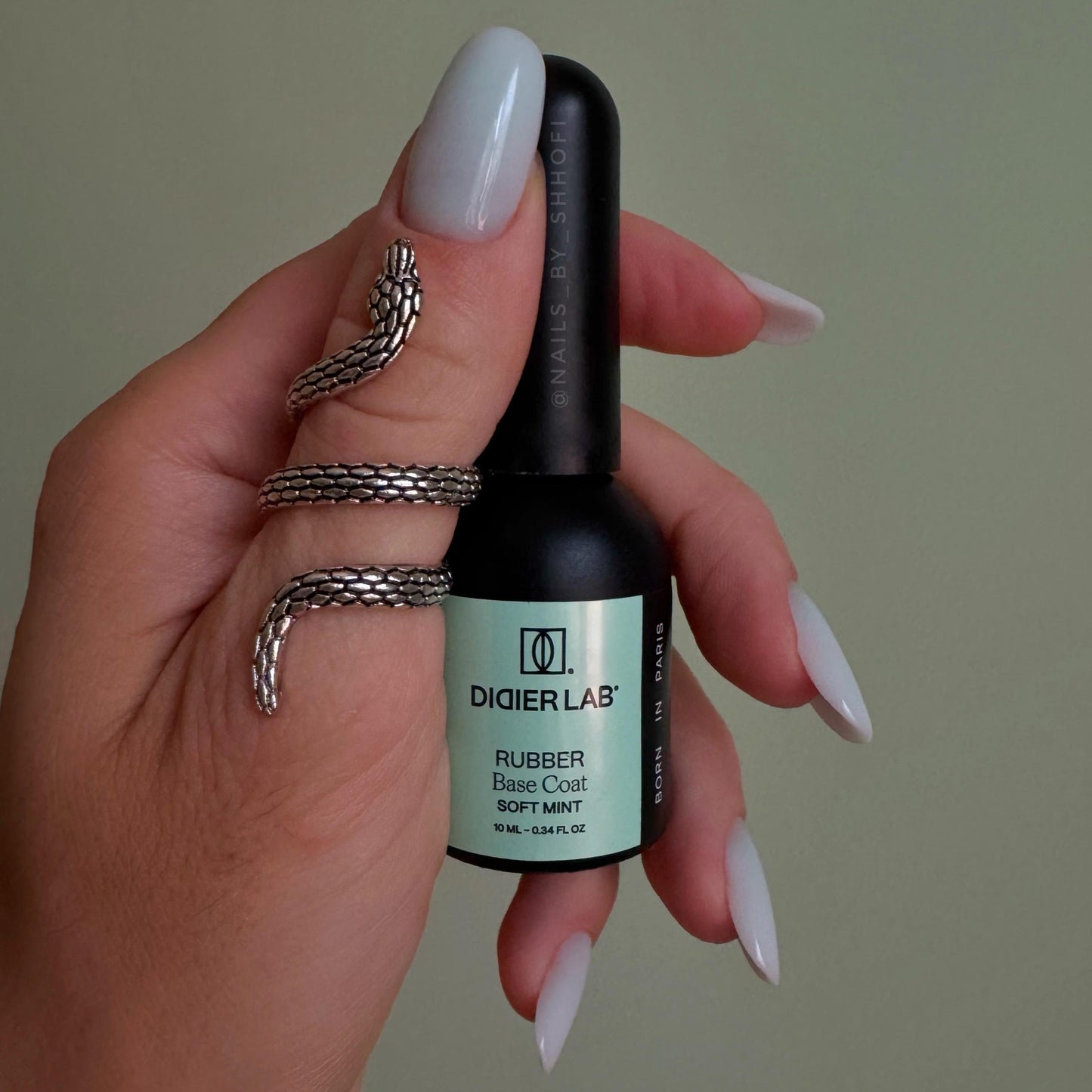 Gel Polish, Rubber Base Coat, Soft Mint, HEMA and TPO Free, 10ml