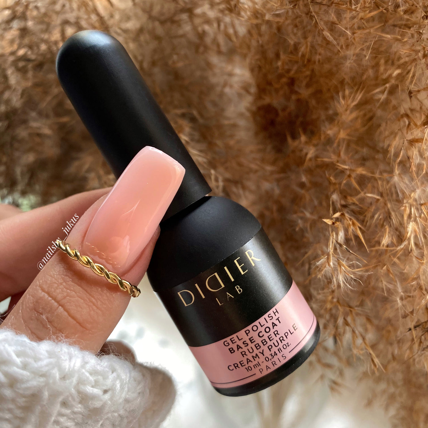Gel Polish Rubber Base Coat, Creamy Purple 10 ml