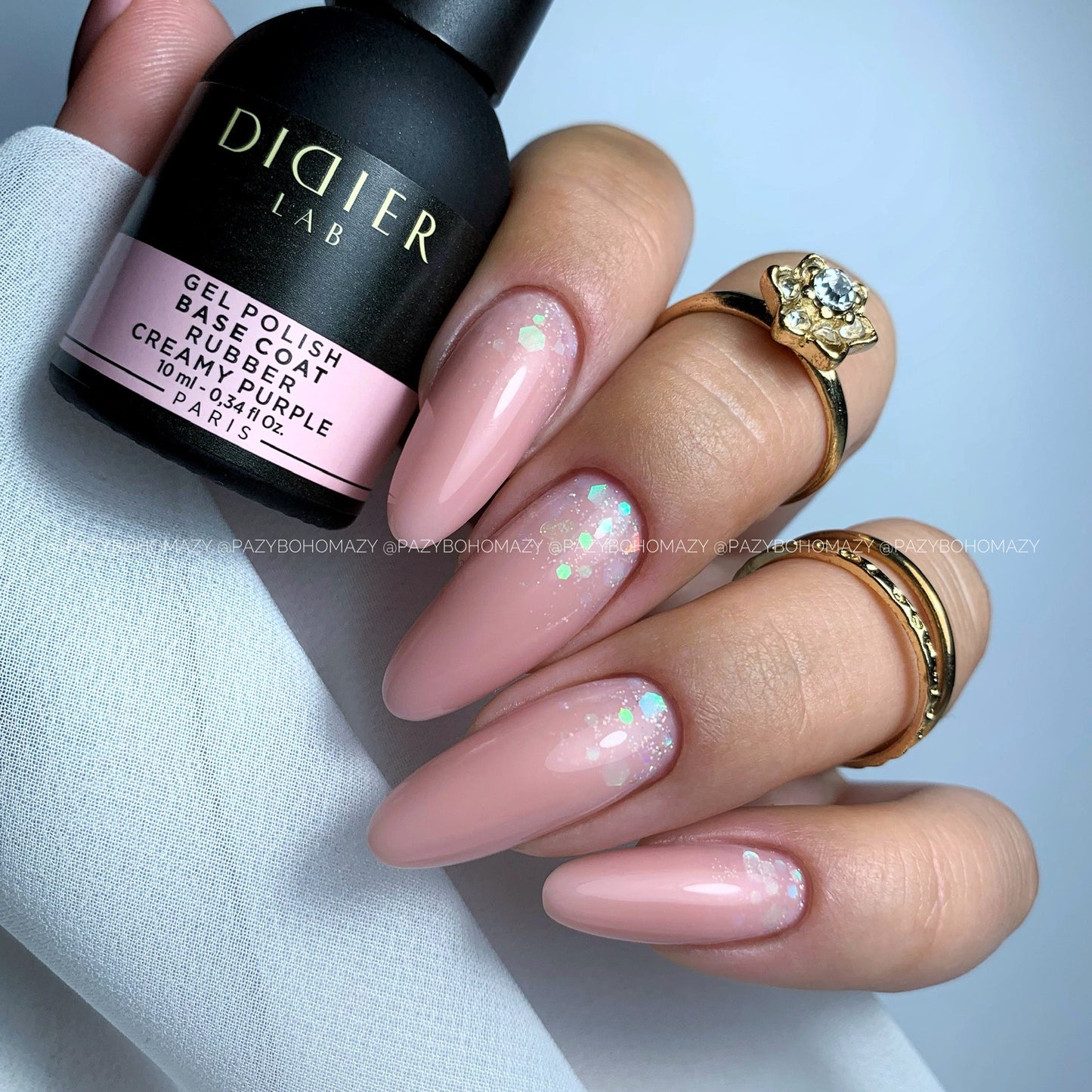 Gel Polish Rubber Base Coat, Creamy Purple 10 ml