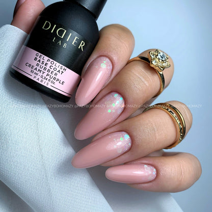 Gel Polish Rubber Base Coat, Creamy Purple 10 ml