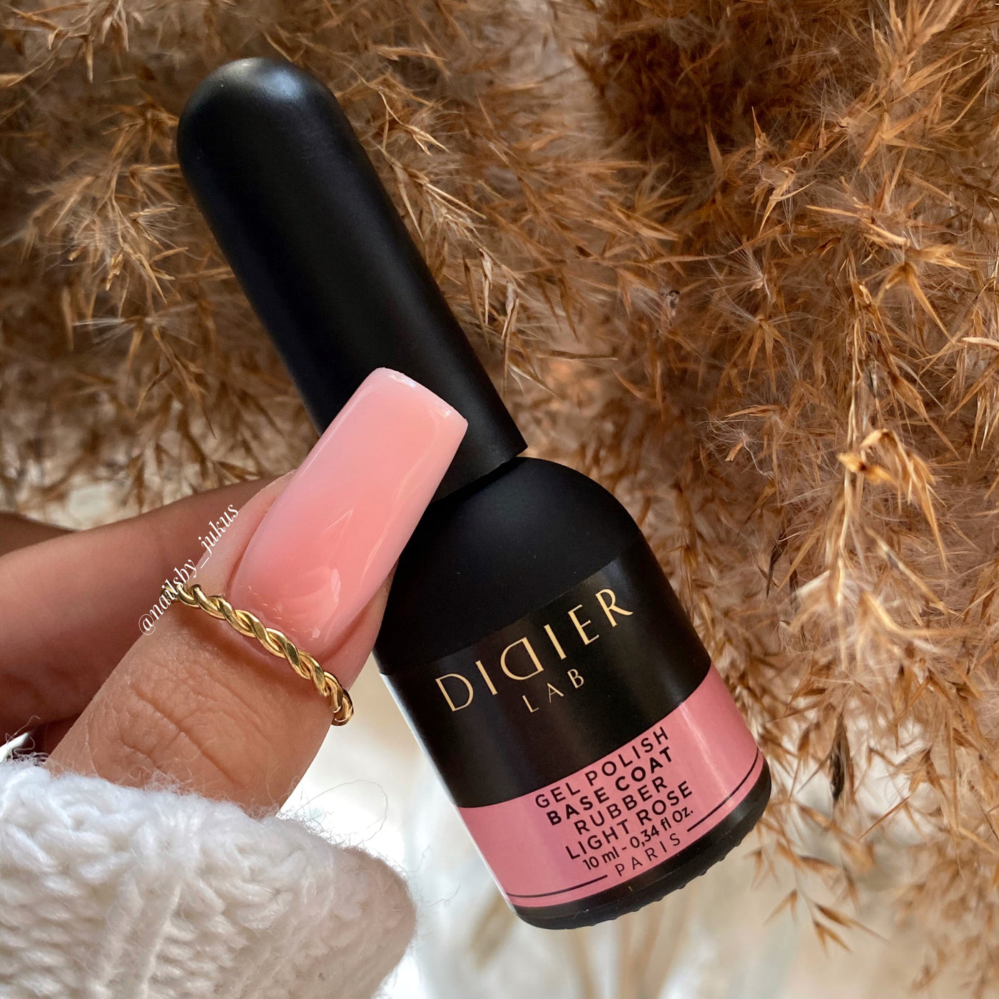 Gel Polish Rubber Base Coat, Didier Lab, Light Rose, 10 ml