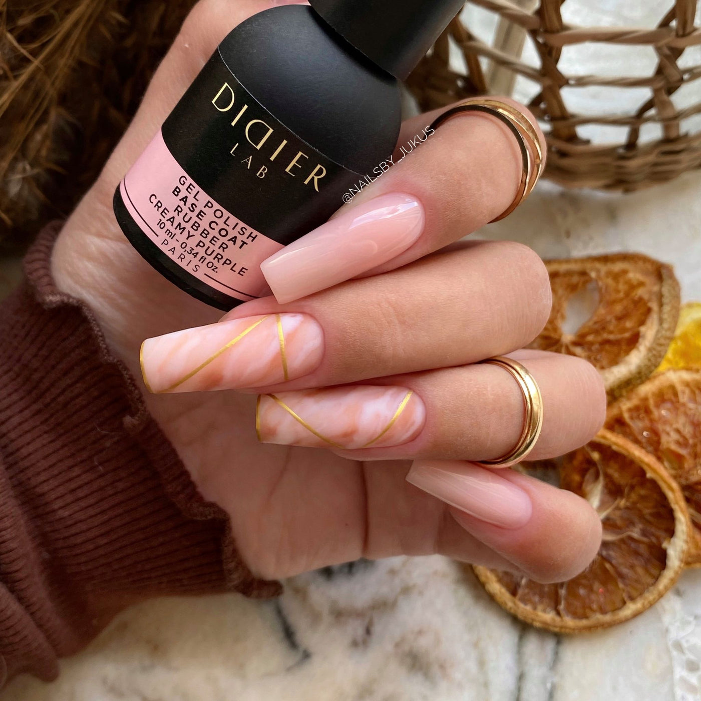 Gel Polish Rubber Base Coat, Creamy Purple 10 ml